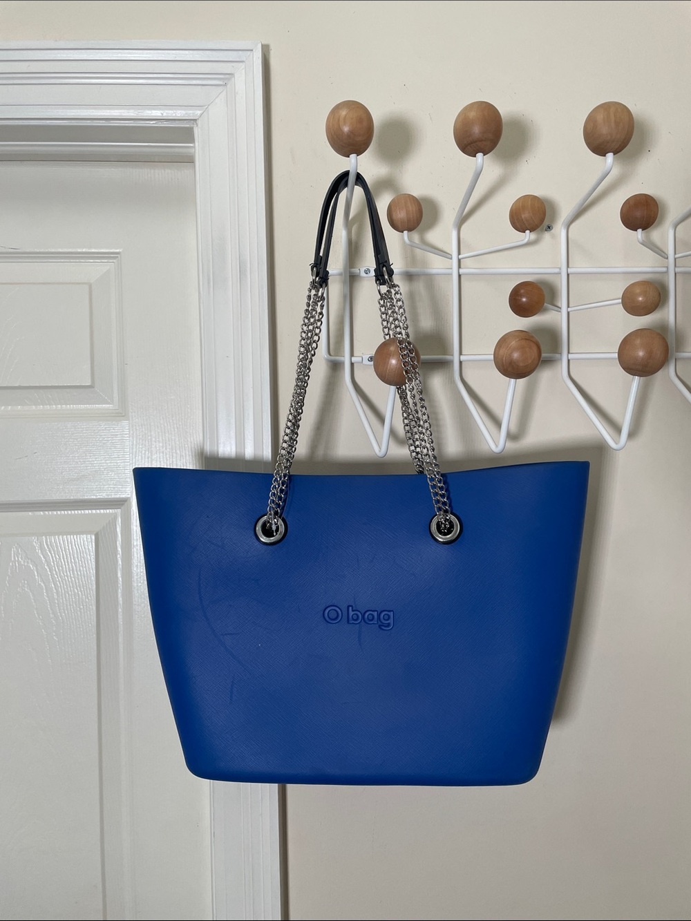 o bag - Royal Blue with Chain Handles
